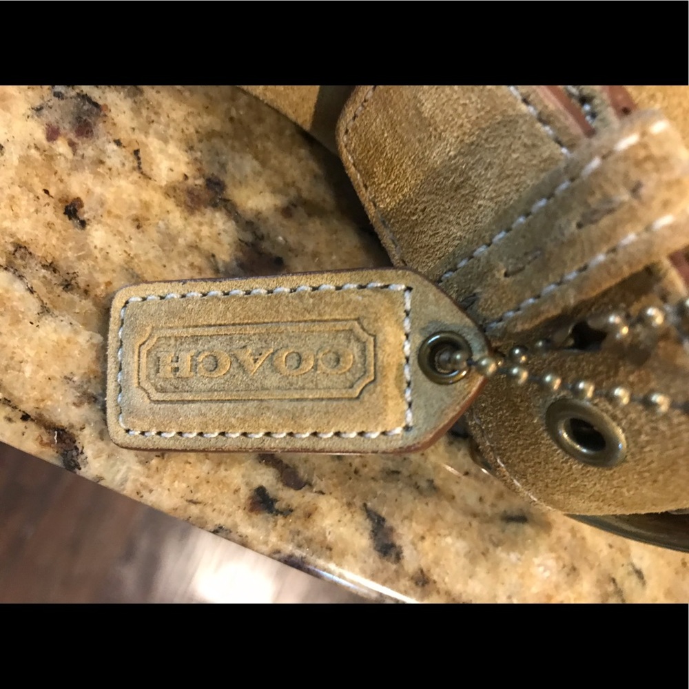 Brown Suede Coach Purse.